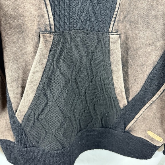 BKE Buckle Pullover Sweatshirt Women's M Knit Mock Neck Pocket Brown/Black Tags - Picture 3 of 7